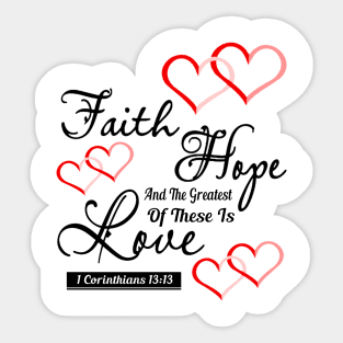 Faith Hope And Love Christian Sticker